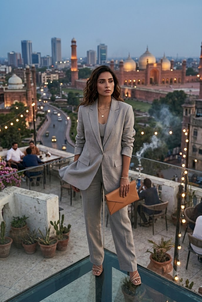 The Rooftop Bar Linen Blazer Suit